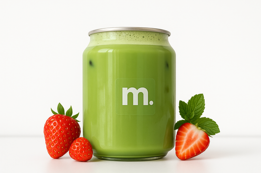 chilled oat milk strawberry matcha latte