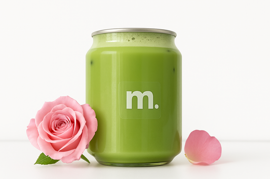 chilled rose oat milk matcha latte